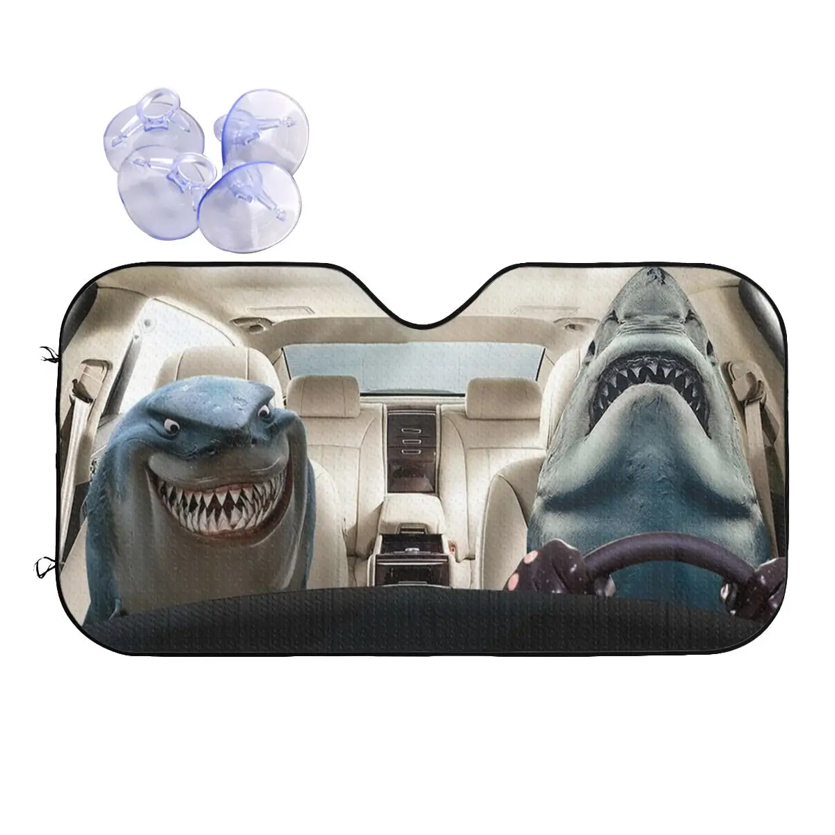 

Shark Driver Vintage Sunshade Windscreen 70x130cm Animals Foils Car Sunshade Car-styling