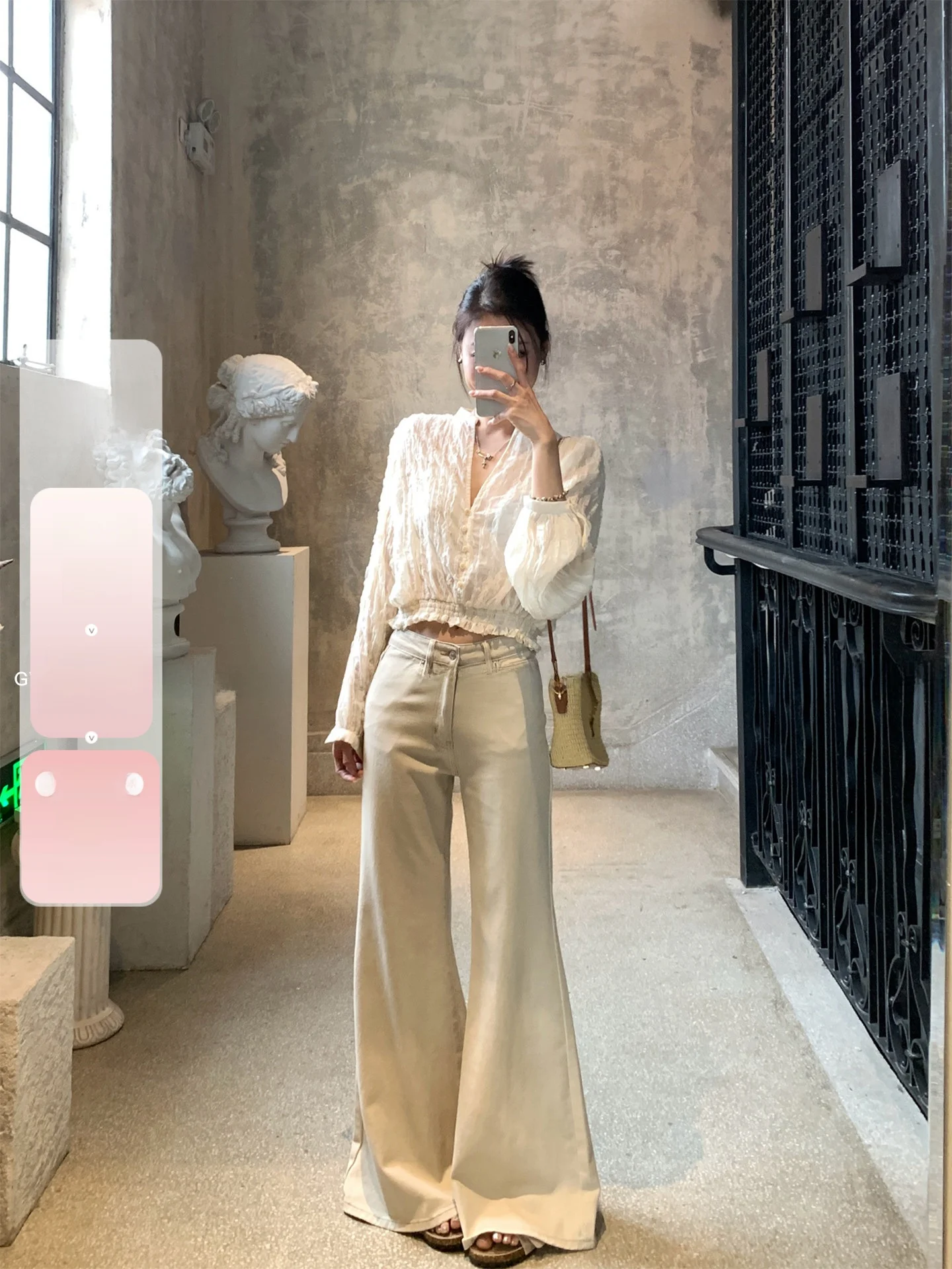 

GV Great White Brother Excellent Fit Straight Leg Light Jeans Design Women's Versatile New Model Spring Natural Waist Button ...