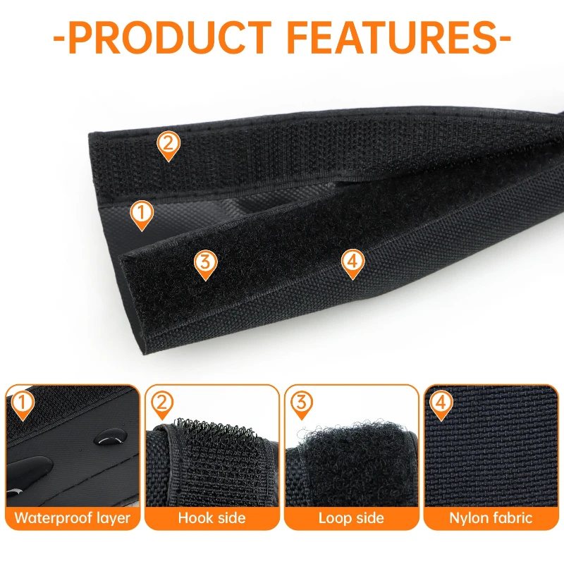 16 ~ 100mm  Reusable Self-adhesive PET Cable Sleeve PVC Waterproof Velcro Harness Sheath Management Line Wrap Protect Organizer