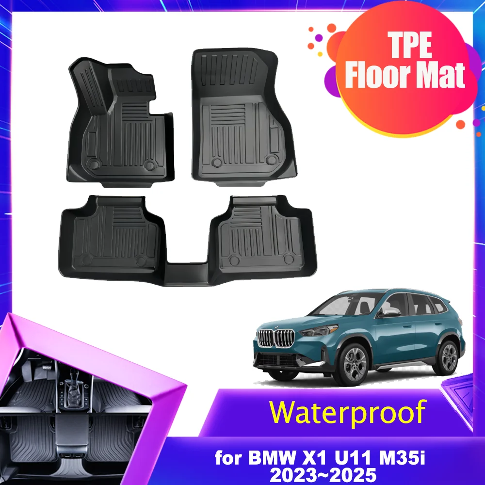 Car Floor Mat for BMW X1 U11 M35i 2023~2025 2024 TPE Foot Liner Cargo Pad Waterproof internal Protector Cushion Rug Accessories