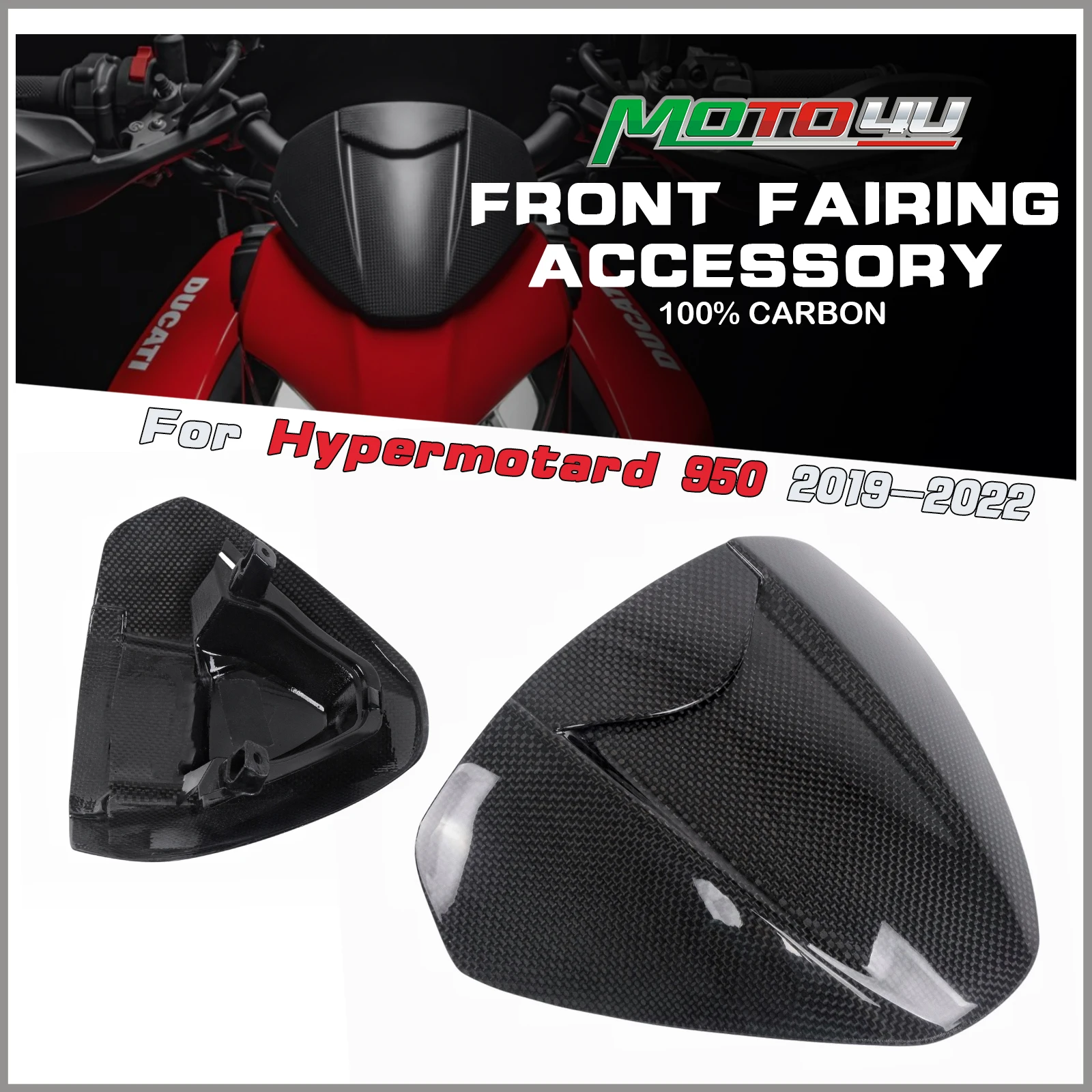 

Для Ducati Hypermotard 950 SP 950 SP 2019 2020 2021 2022, передний ветрозащитный щиток из углеродного волокна, аксессуары для мотоциклов, комплект ветрового дефлектора
