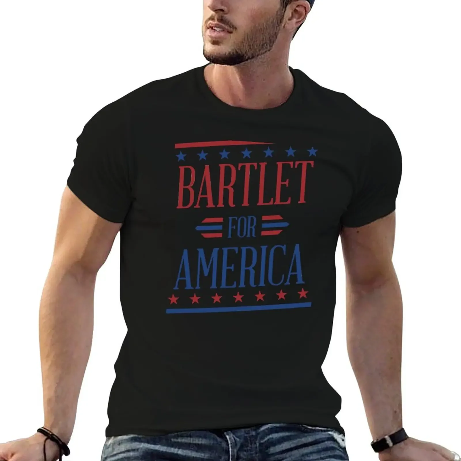 Bartlet-for-America-Slim-Fit- T-Shirt plain korean fashion summer clothes mens t shirt