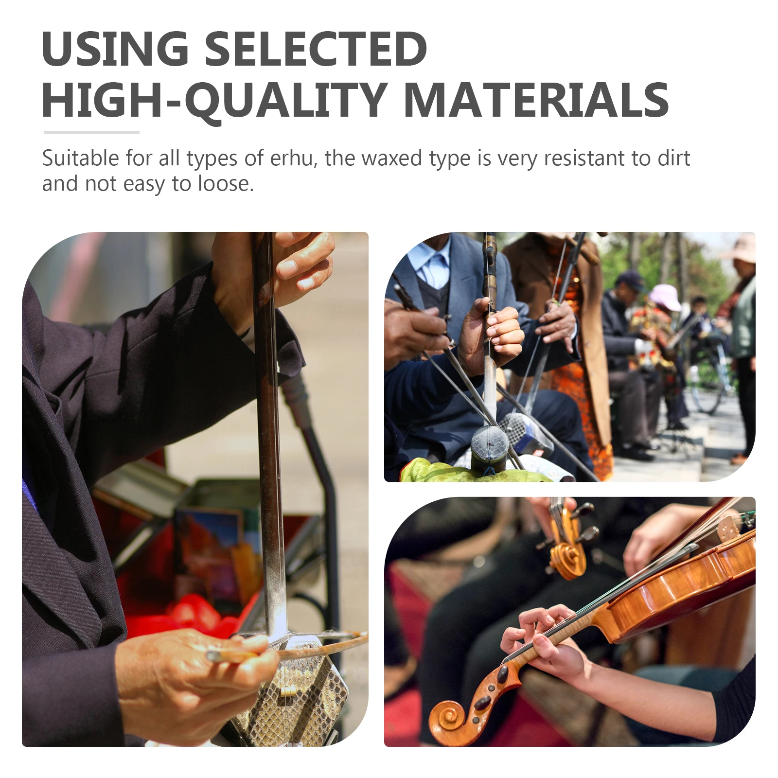 

Premium Waxed Tuning High Quality Durable Resistant to Dirt Easy Replacement No Loosening for All Types of Erhu Tuning Waxed