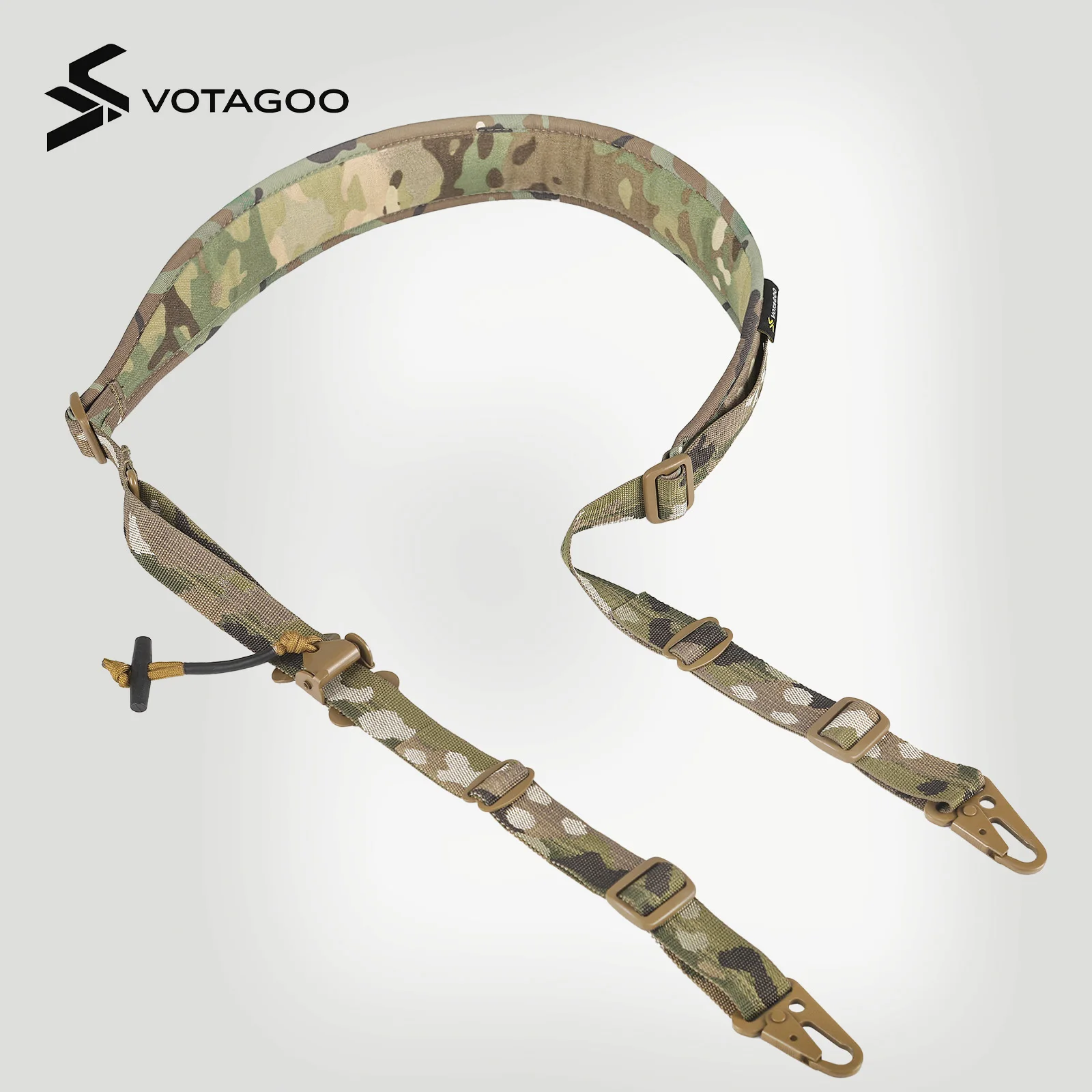 VOTAGOO Tactical 2 Point Sling, Quick Adjust Gun Sling with HK Hook, Soft Shoulder Pad Rifle Sling for Hunting Shooting