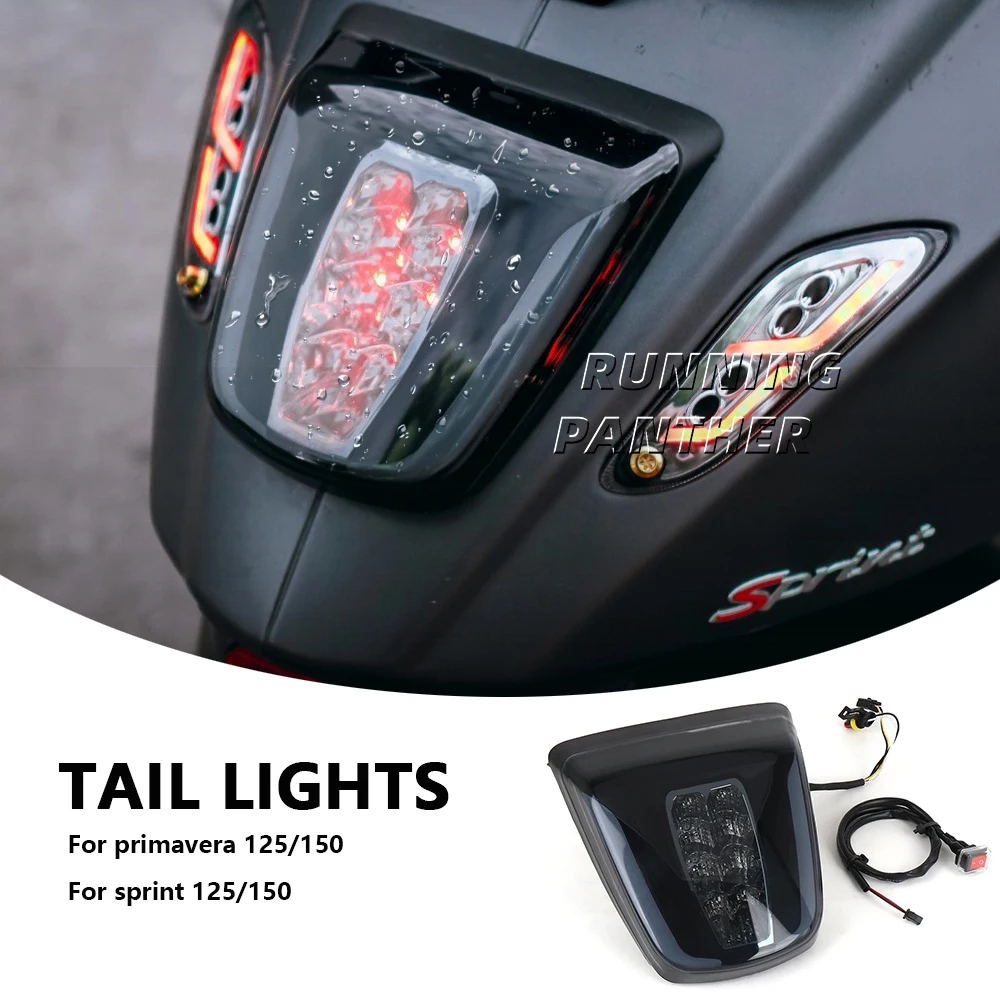 

For Vespa Primavera Sprint 125 150 PRIMAVERA SPRINT New Motorcycle Tail Rear Light Lamp Taillight Brake Stop Lights waterproof