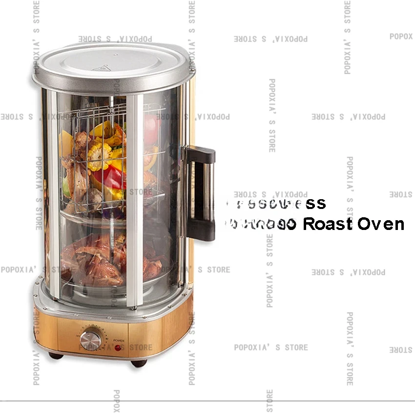 21L Automatic Electric Rotary Barbecue Oven Stainless Steel Household Smokeless Turkey Style Self-Rotating Roast  Machine