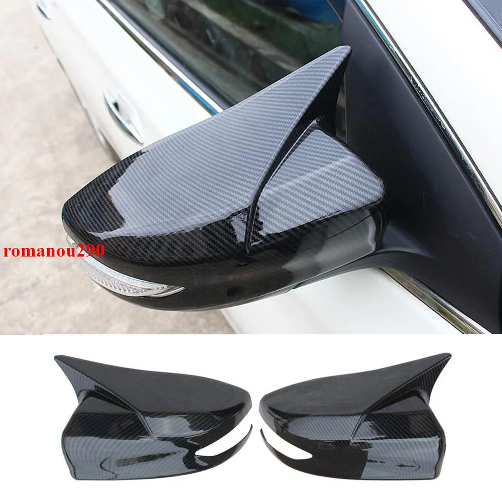 Carbon Fiber Style Out Rear View Mirror Cover Trim 2PCS For Nissan 2016-2019 Sentra