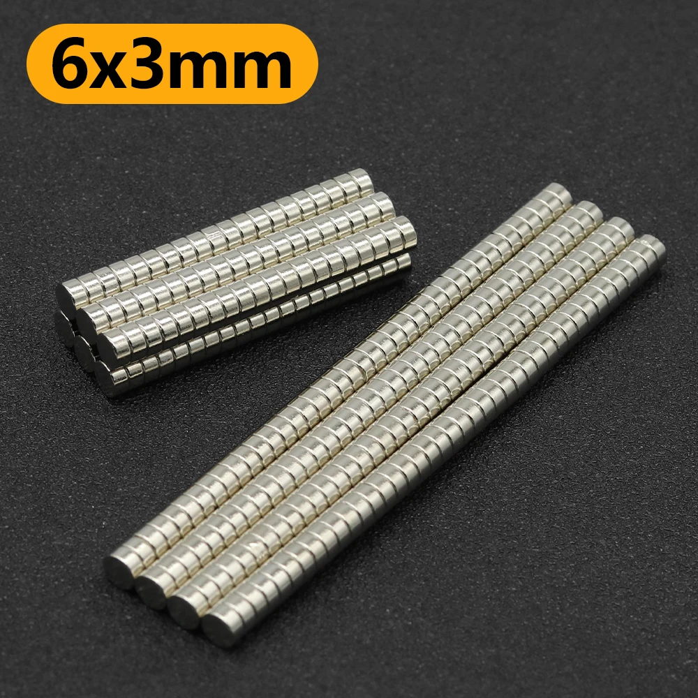6x3mm N35 NdFeB Round Neodymium Magnet Super Strong Permanent Powerful Magnets Refrigerator DIY Craft Multi‑Purpose Magnetic