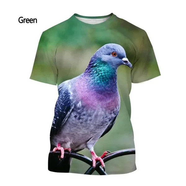 New Fashion Pigeon Animal Bird 3D Printing T Shirt Men\'s And Women\'s Summer Casual Short-sleeved Harajuku Style Street T-shirt