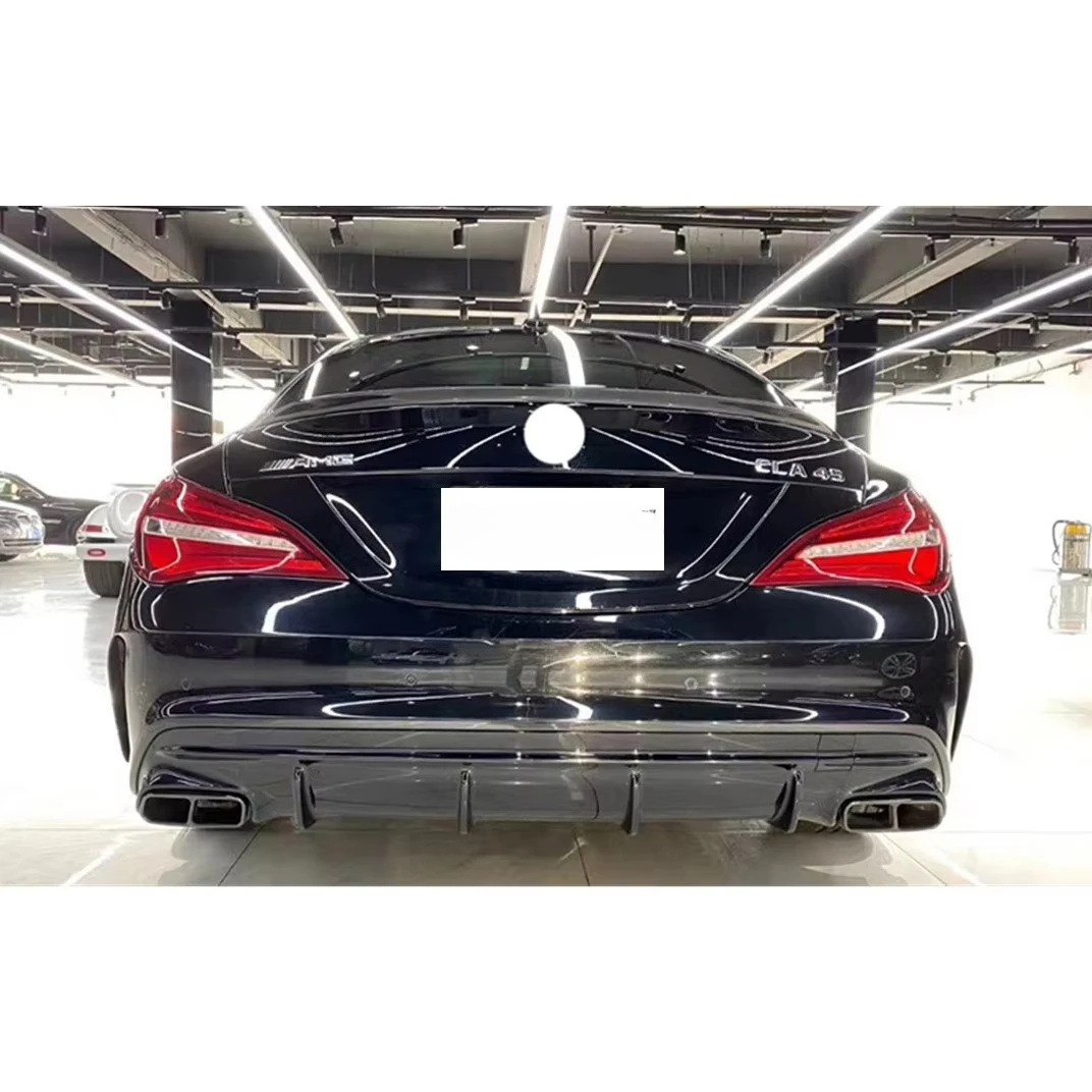 Suitable for Benz CLA W117 2014-2019 Upgrade to CLA45 AMG Model with Front and Rear Bumper and Grille and Side Skirt 5
