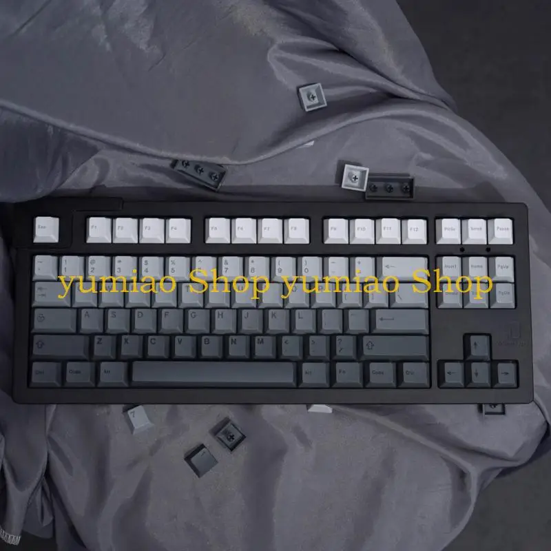587B Gray Gradient Keycaps Thermal Sublimation Mechanical Keyboard Keycaps CherryProfile Thick PBT Keycaps for 125Keys