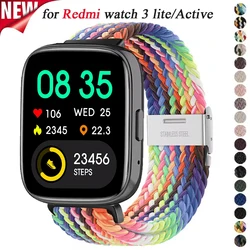 Nylon Braided Solo Loop Strap for Redmi Watch 5 3 Lite Band for Xiaomi Watch 5 3 Active Wristband Braided Elastic Weave Bracelet