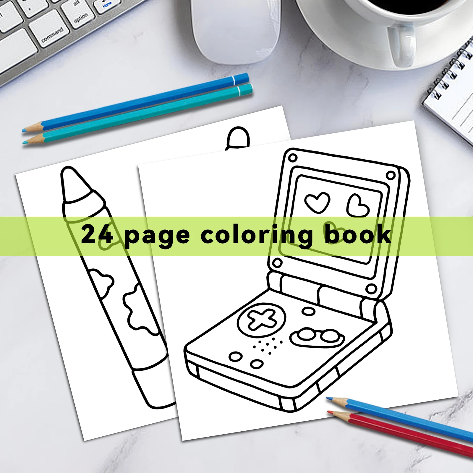 CUTE & GROOVY Bold-Easy Coloring Book 24 หน้าสําหรับผู้ใหญ่หนังสือภาพน่ารักวาดหนังสือของขวัญที่สมบูรณ์แบบสําหรับงานปาร์ตี้และวันเกิด ﻿
