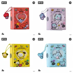 BT21 Mini álbum de fotos Kawaii KOYA, folleto de almacenamiento de tarjetas, colgante acrílico COOKY TATA, libro de tarjetas periférico de celebridades, 3 pulgadas