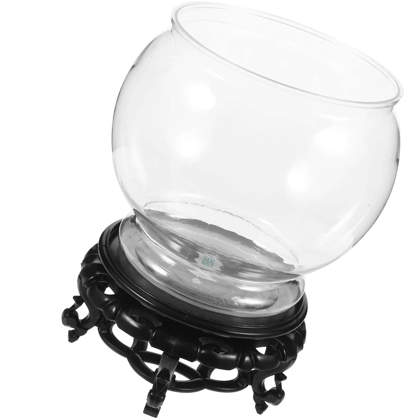 

Transparent Fish Tank 160B Desk Bookshelf Decoration Sturdy Base Plastic Bowl Small Aquarium Home Pet Supplies