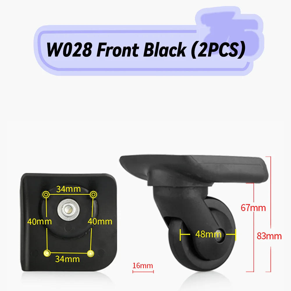 For Samsonite W028 Smooth Silent Shock Absorbing Wheel Accessories Wheels Casters Universal Wheel Replacement Suitcase Rotating