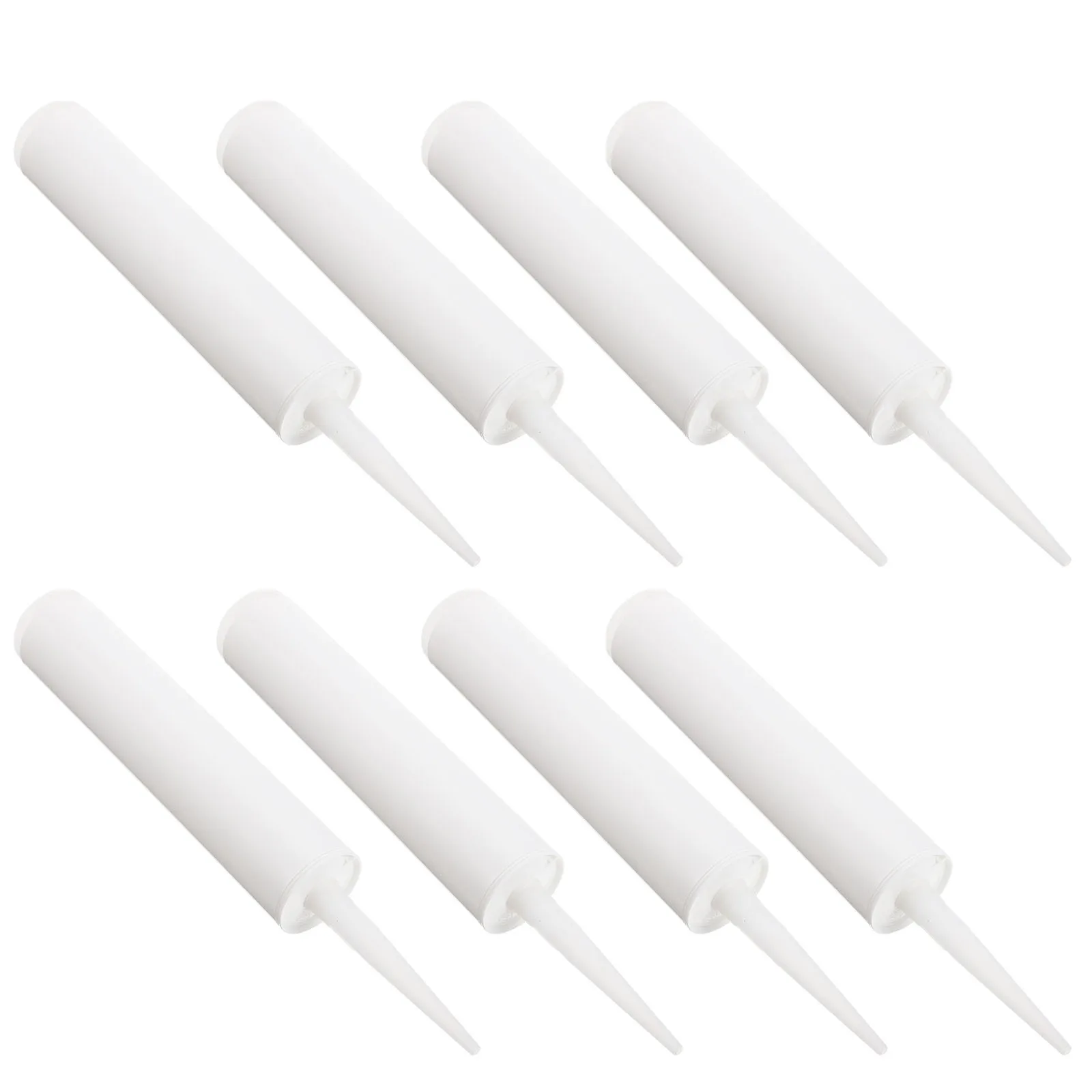 8Sets Glass Glue Empty Tubes Refillable Plastic Caulk Tubes Easy One-Hand Operation for Sealing Doors Kitchens