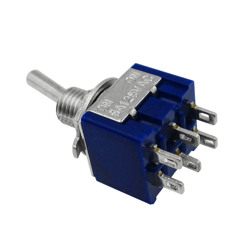 100pcs MTS-102 MTS-103 6-Pin DPDT ON-ON Toggle Switch 6A 125VAC  MTS-202 ON-OFF-ON MTS-203