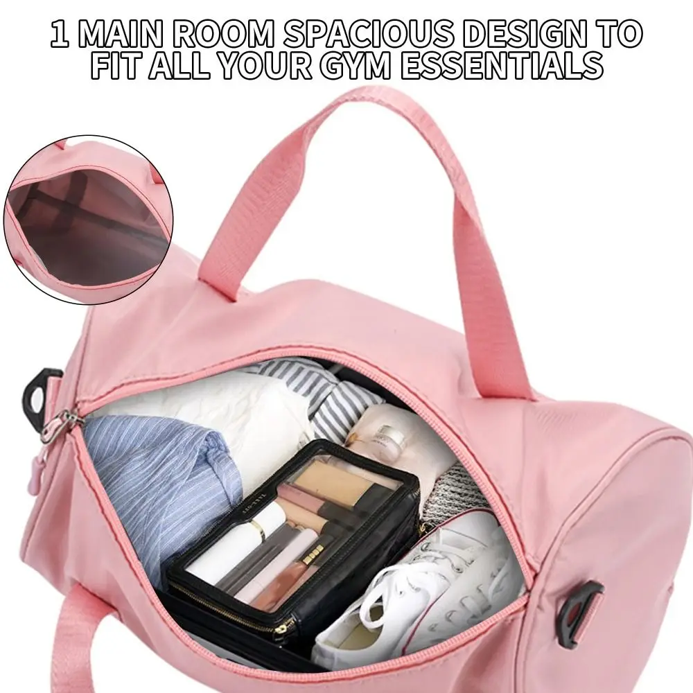 Large Capacity Gym Bag for Women Water-resistant Lightweight Travel Duffle Bag Solid Color with Adjustable Strap Shoulder Bags