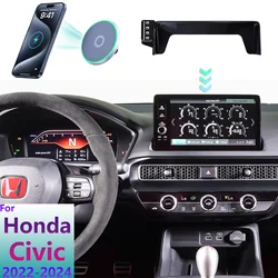 For Honda Civic 11th Gen 2022 2023 2024 Phone Holder Car Magnetic MagSafe Wireless Charging Mobile Phone Mount Screen Fixed Base