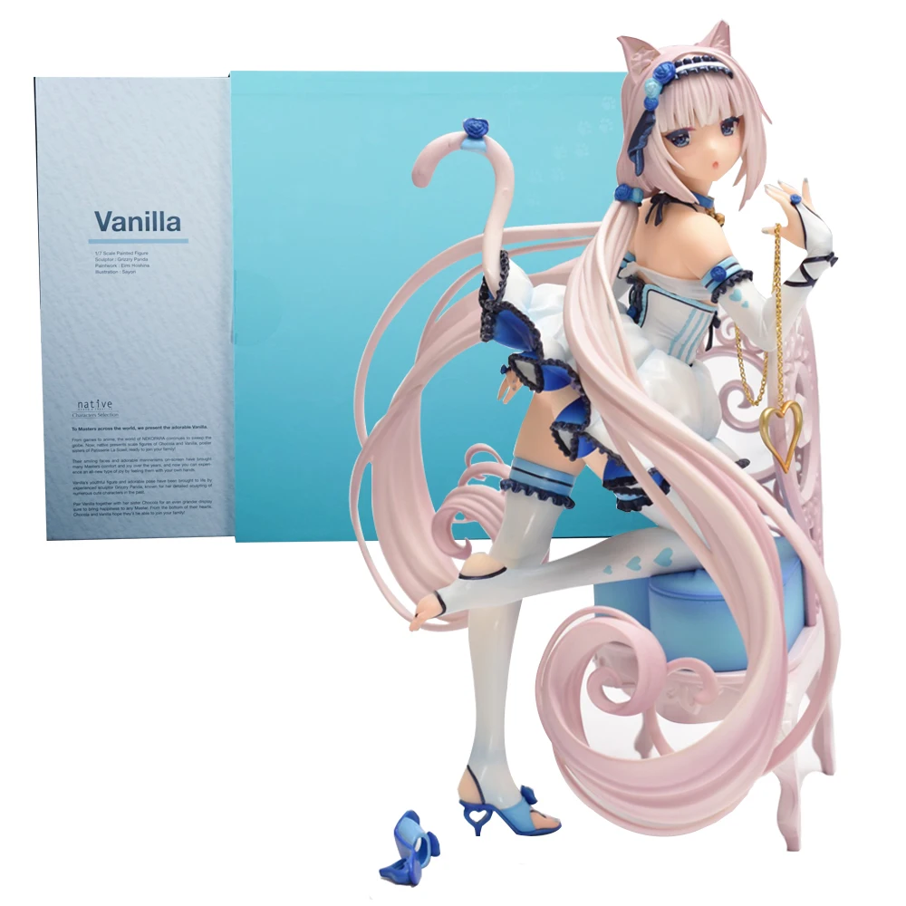 

24CM Anime NEKOPARA Figure Vanilla Chocolates Action Figure Cat Style Model PVC Static Toys Gift Doll Cat Maid store is Open! ch