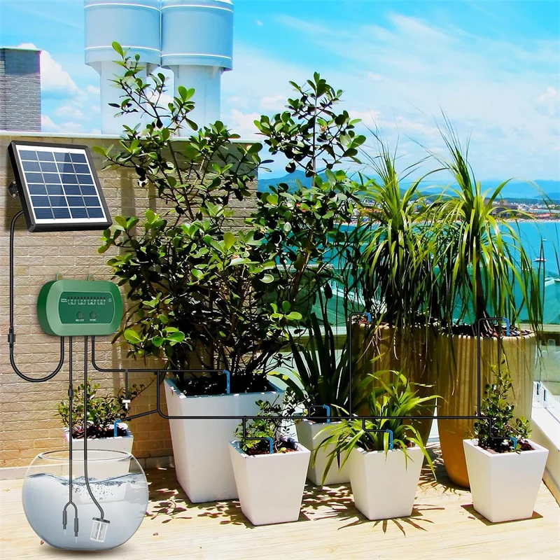 2024 Latest Drip Irrigation Kit for Potted Plants Solar System for Garden Supported Automatic Watering System