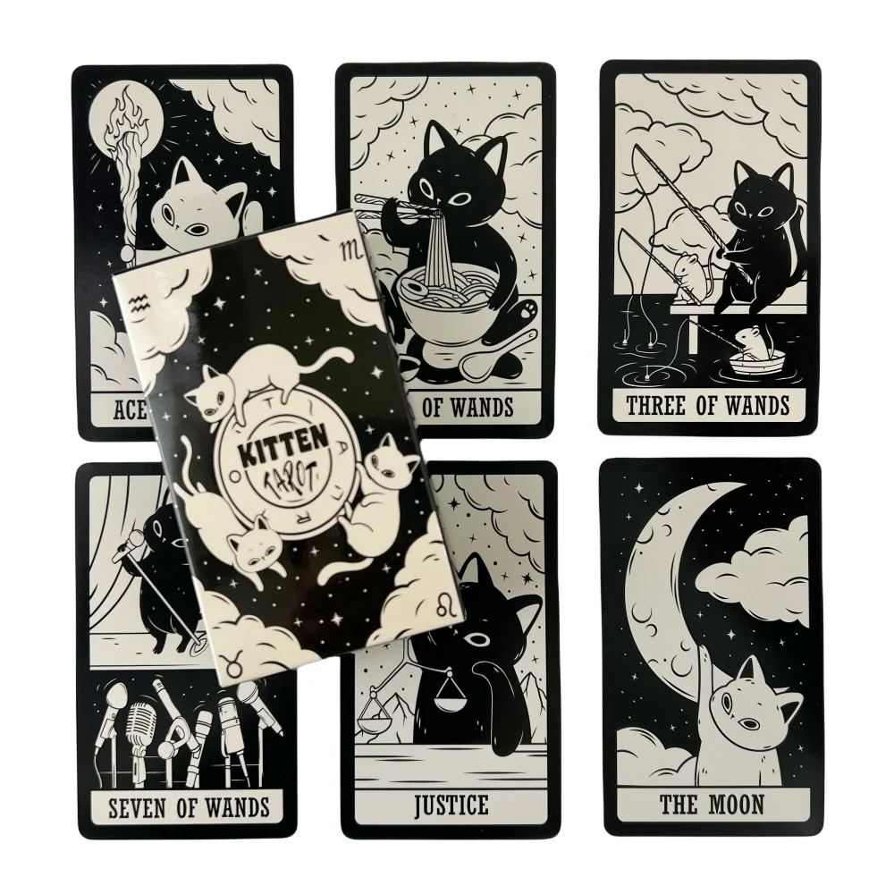 New Cat Kitten Tarot Cards Oracle English Visions Divination Edition Board Playing Games for Fortune Telling 10.3*6 cm