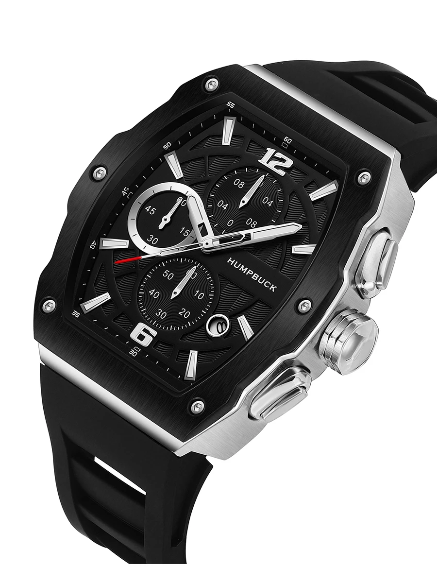ساعة HUMPBUCK ساعة يد رجالية أنيقة مع عقارب مضيئة وميزات مقاومة للماء ومتينة من الفولاذ المقاوم للصدأ