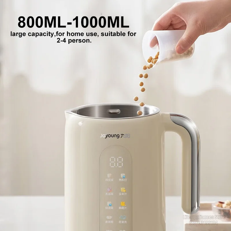 Joyoung Non-Filter Soymilk Maker 1L Food Blender Stainless Steel 32000rpm 12H Timing Multifunction Soymilk Machine D650