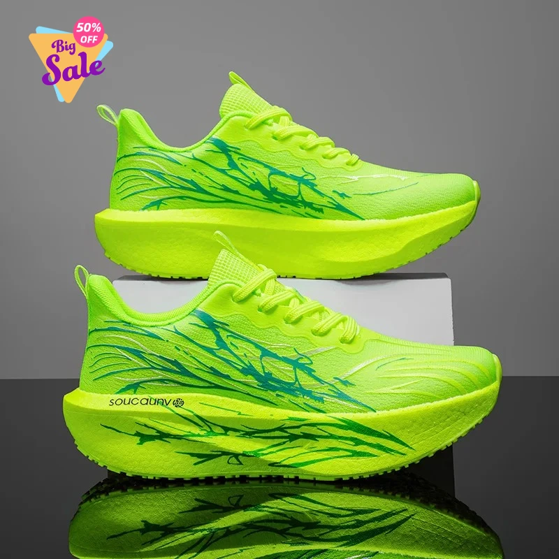 

Marathon Running Shoes Men Carbon Board Speciality Sports Breathable Lightweight Women's Comfortable Athletic Nonskid Sneakers