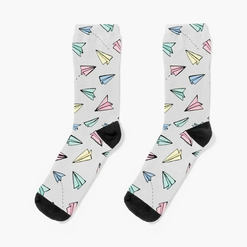 

Paper Planes in Pastel Socks warm winter heated Crossfit Socks Men's Women's