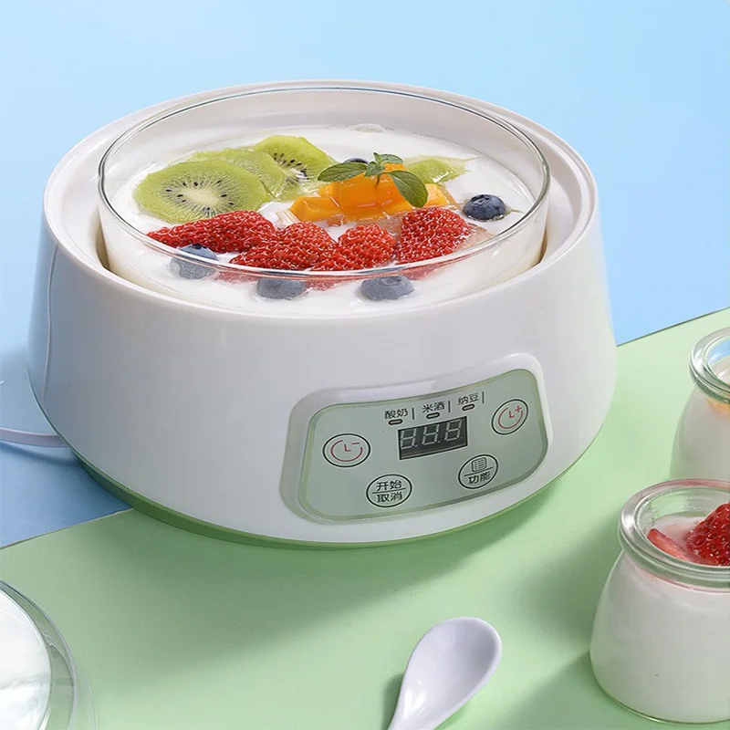 Fermentación termostática para el hogar, máquina de Yogurt completamente automática, máquina de Natto de vino de arroz, revestimiento de vidrio con gran capacidad