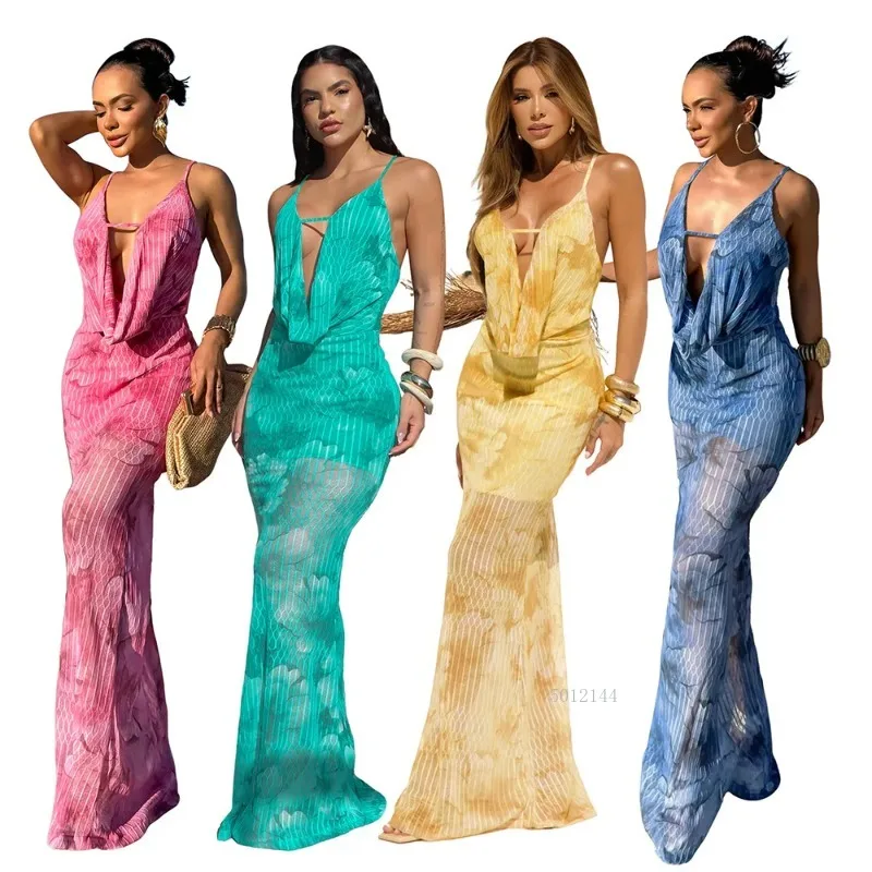 

African Dresses For Women Elegant Dashiki Spaghetti Strap Rose Red Maxi Dress Ladies Traditional Africa Clothing Fairy Dress
