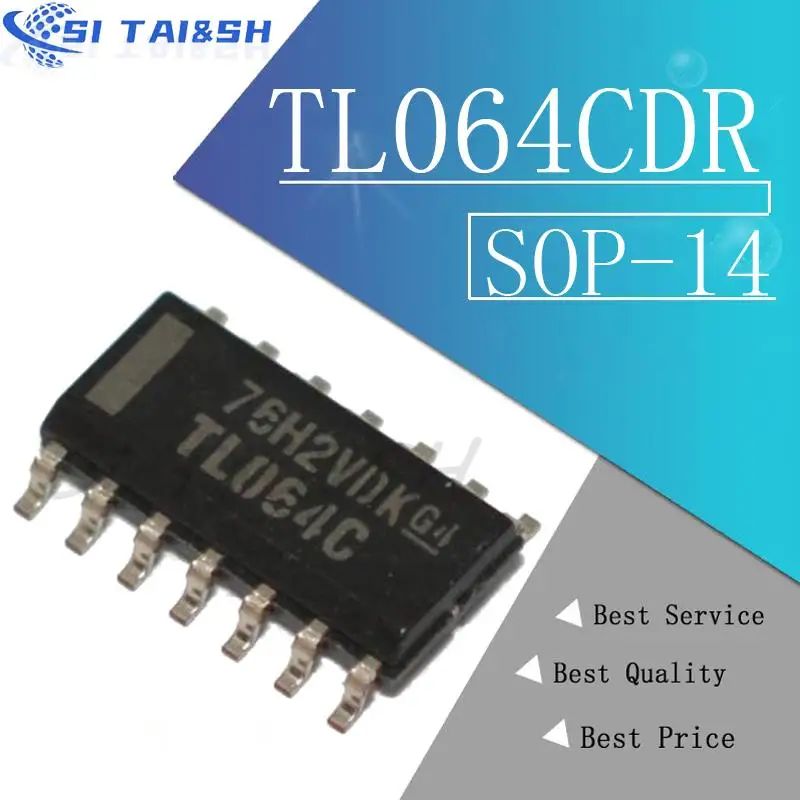 10PCS TL064CDR SOP14 TL064C TL064 Operational amplifier op amp Quad Low-Noise JFET-Input New original