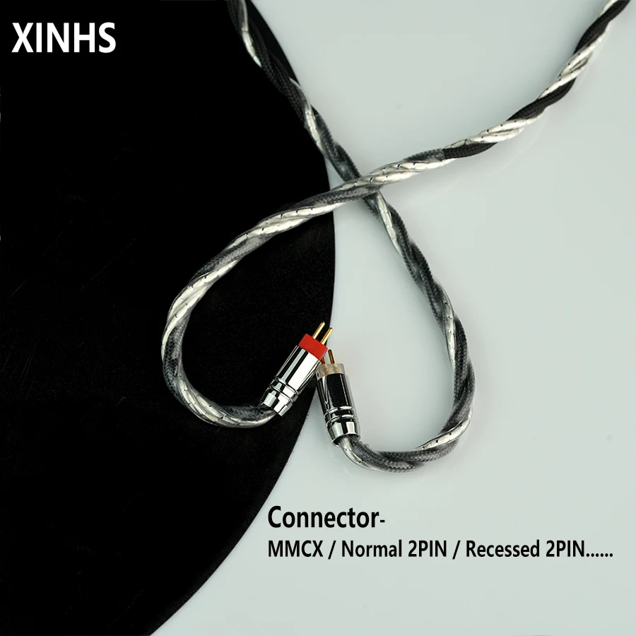 XINHS XH125 "Wuji" 6-Core Litz 7N Cobre de Cristal Único + Prata-Palládio Cabo de Atualização de Fone de Ouvido HiFi de Alta Res