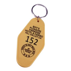 Back To The Future The Luckiest Hotel Biff's Pleasure Paradise Keyring Tag Key Chains TV Show Office Fans Funny Custom logo