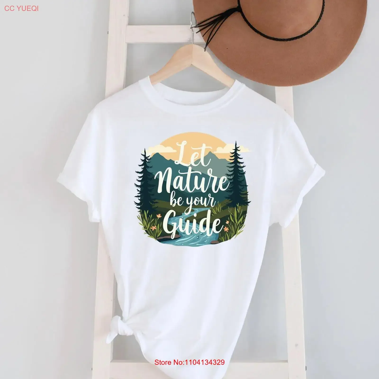 Let nature be your guide Landscape T Shirt Travelers Lovers vintage Washed Breathable Stretched Top For Everyday Wear homme