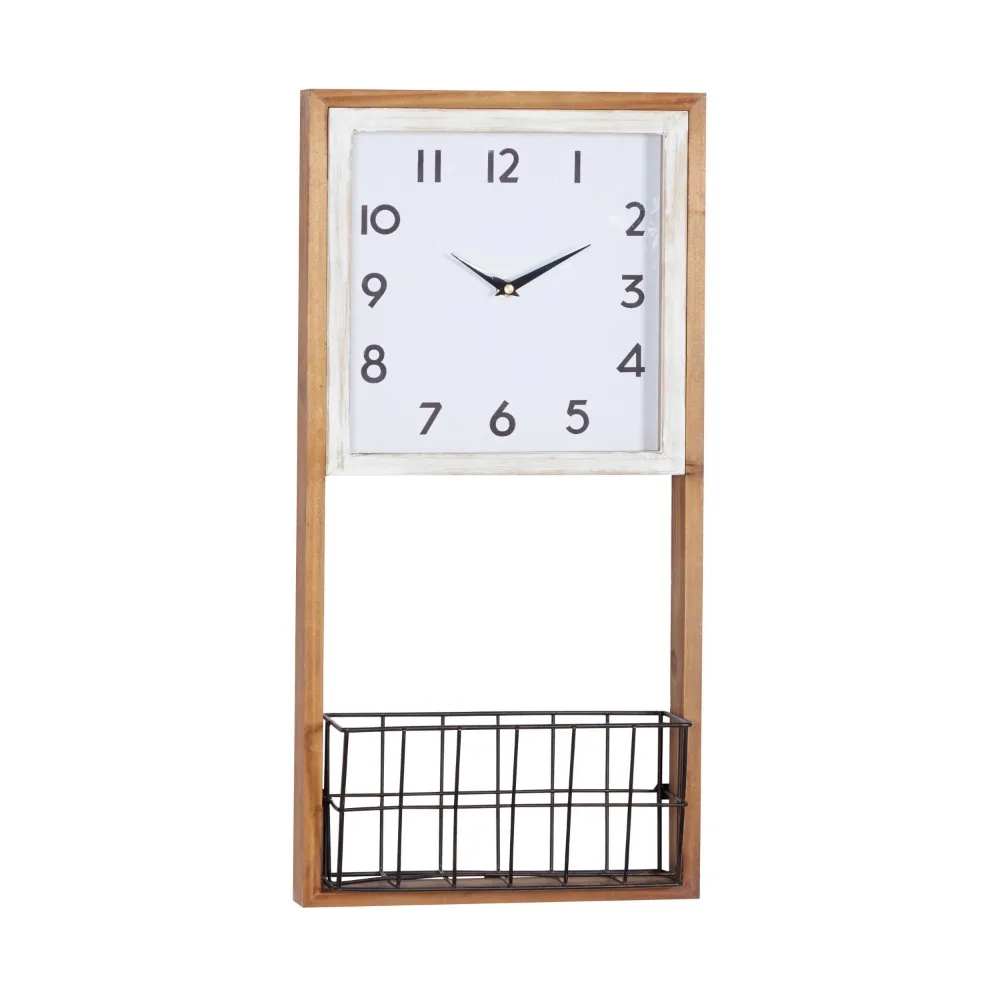 

24 In. Brown Farmhouse Wall Clock