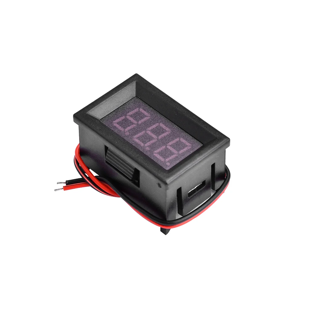 0.36 Inch Digital Voltmeter DC4-30V 2 Lines 3 Digit Voltage Panel Meter LED Red/Blue/Green/Yellow Electromobile Motorcycle Car