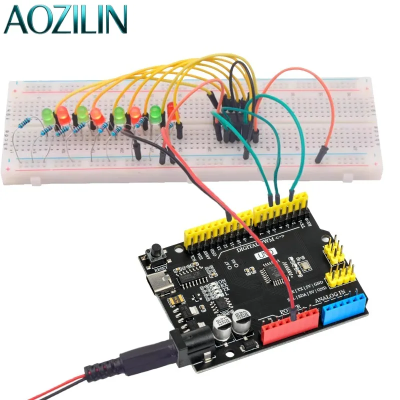 AOZILIN Starter Electronic Component Kit for Arduino UNO,Resistor Diode Jumper Wire Assortment DIY Programming Learning Tool Set
