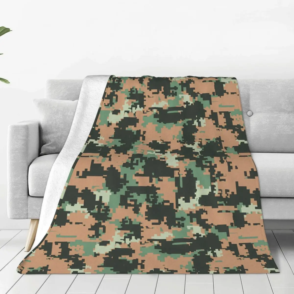 Digital Camouflage Premium Flannel Blanket Soft Warm Throw Blankets For Chair Sofa Bed Travel Bedspread Sofas Cover Tapestry