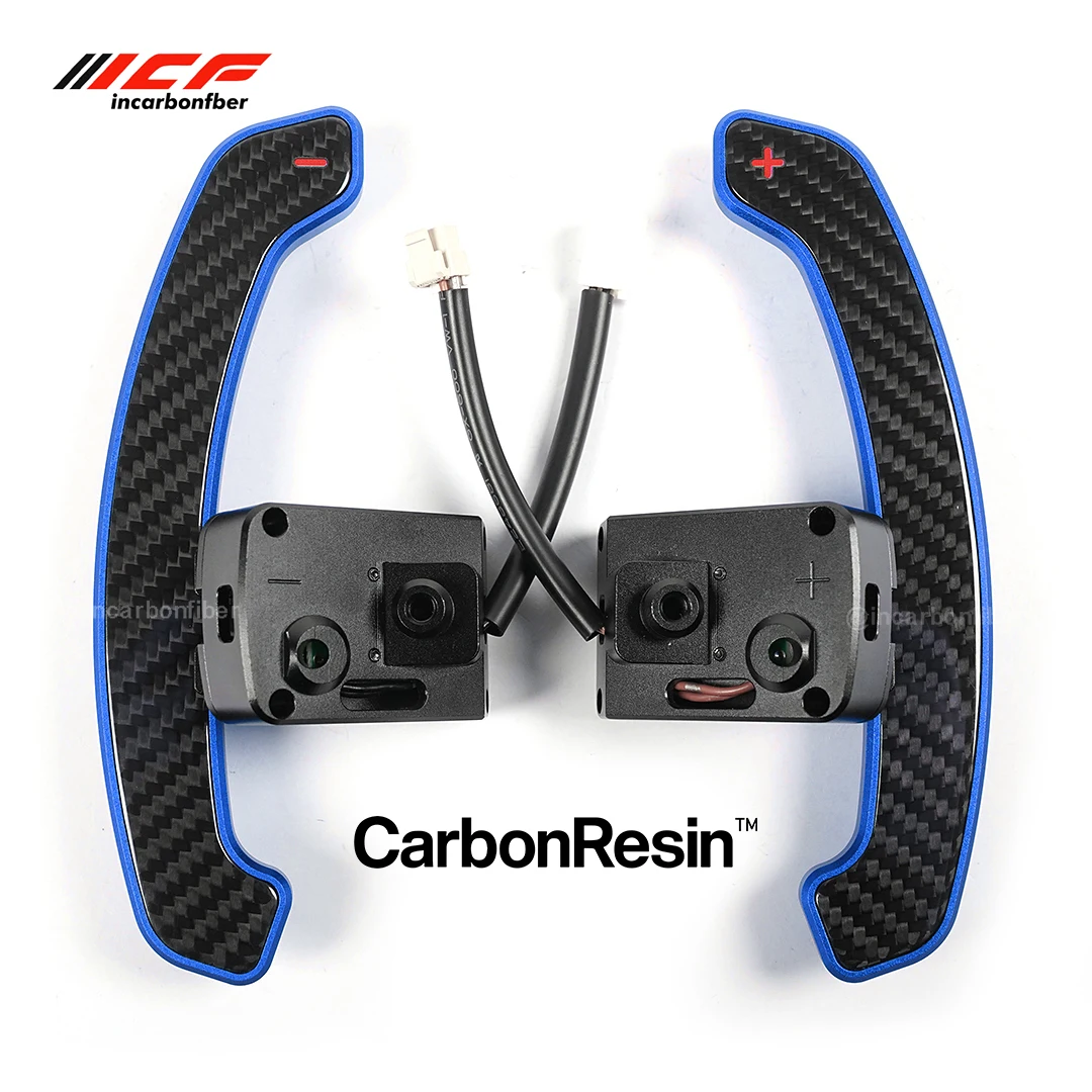 ICF Magnetic Paddle Shifters for Nissan Micra VERSA FAIRLADY Rogue Teana X-trail Altima Glossy Carbon Fiber Aluminum Alloy Back