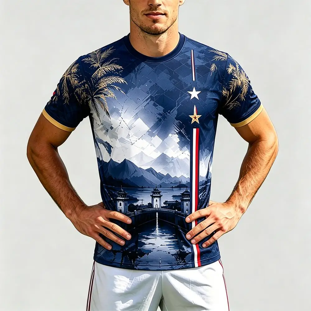 2026 New Panama Flag Print Jersey T-shirt Men Quick Dry And Breathable Sports Soccer Tee Men's And Women's Casual O-neck Tops