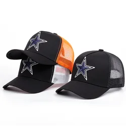 Five-pointed star Thorn 3D stereoembroidered baseball cap men's and women's outdoor sports events American truck driver hat net