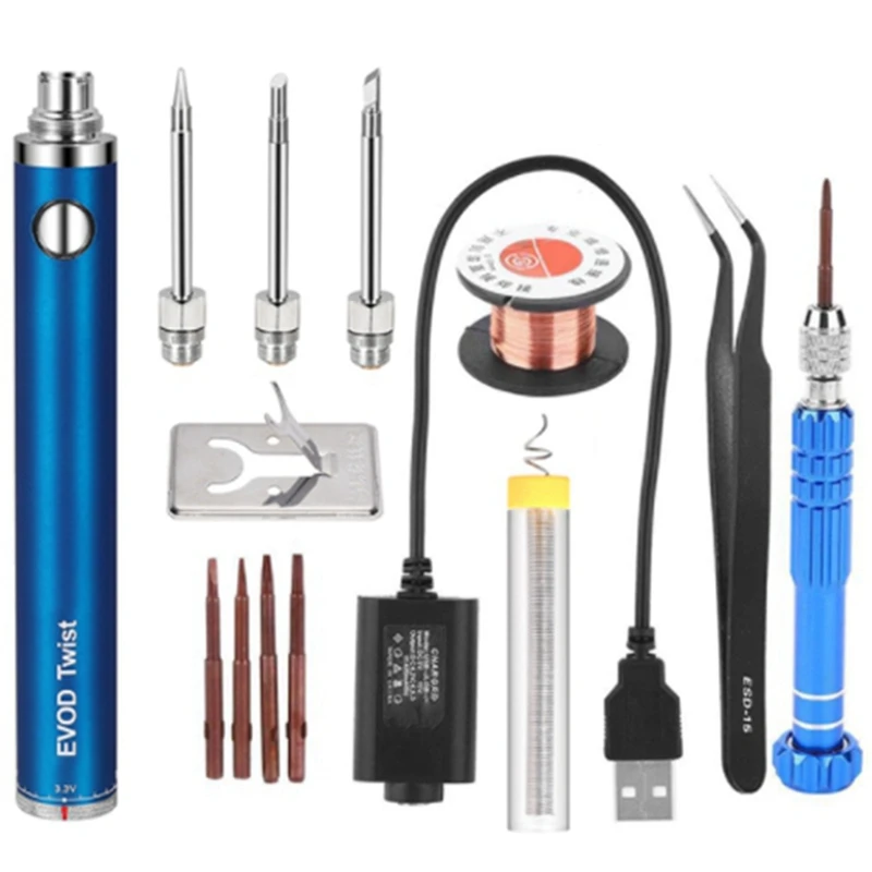 

2X 5V 15W Battery Powered Soldering Iron With USB Charge Soldering Iron Soldering Wireless Charging Solder Iron-Blue