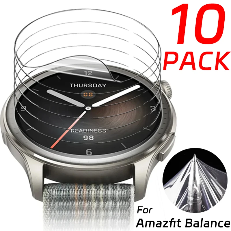 10-1Pcs Hydrogel Film for Amazfit Balance SmartWatch Screen Protector Soft TPU Anti-scratch Protective Film for Amazfit Balance