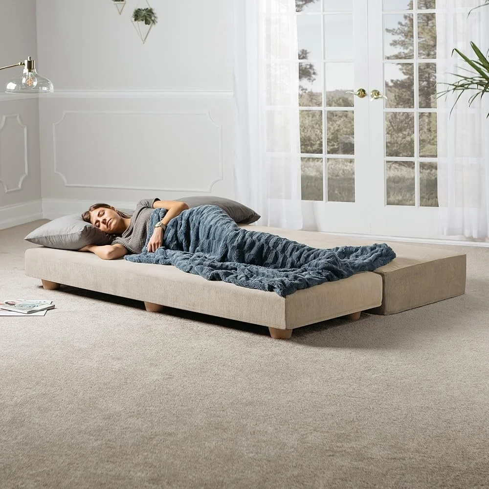 Alon Daybed Pieghevole Letto Queen Size Materasso Divano Letto Modulare Comodo Mobili per la Casa Copertura in Velluto Rinforzo Rimovibile