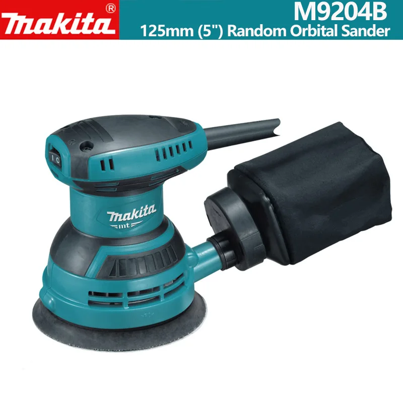 Makita M9204B 125mm Random Orbital Sander Wood Grinder  Polishing Machine Woodworking Electric Polisher with Dust Collection Bag