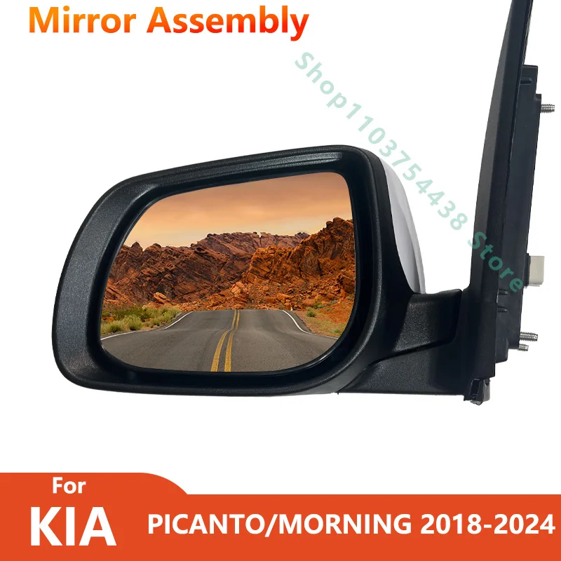 

For Kia Picanto/Morning 2018 2019 2020 2021 2022 2023 2024 Rearview mirror Assembly 8PIN Car Door mirror Assembly Accessories