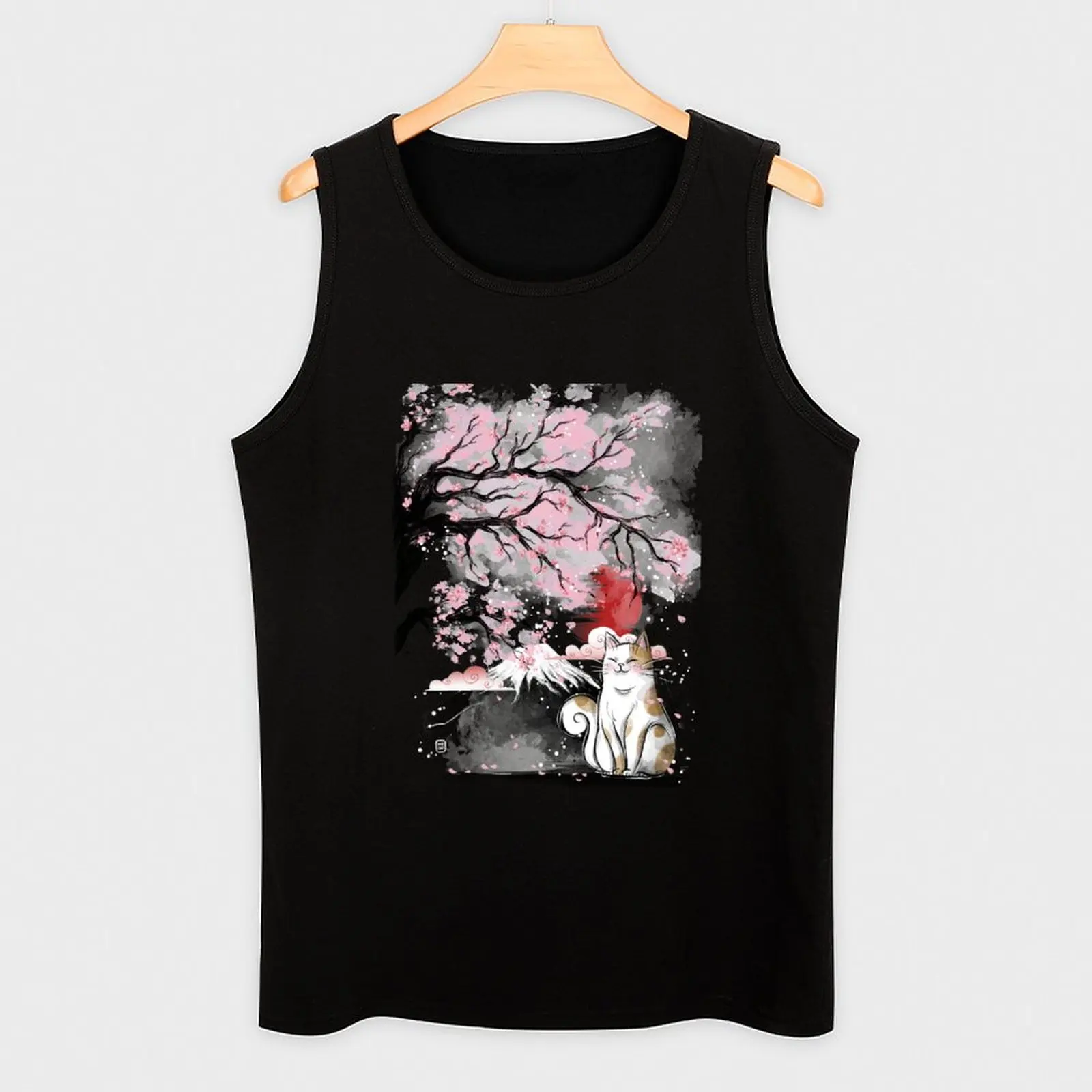 Sakura cat Tank Top sleeveless jackets mens designer clothes Sleeveless top sleeveless vests image 3